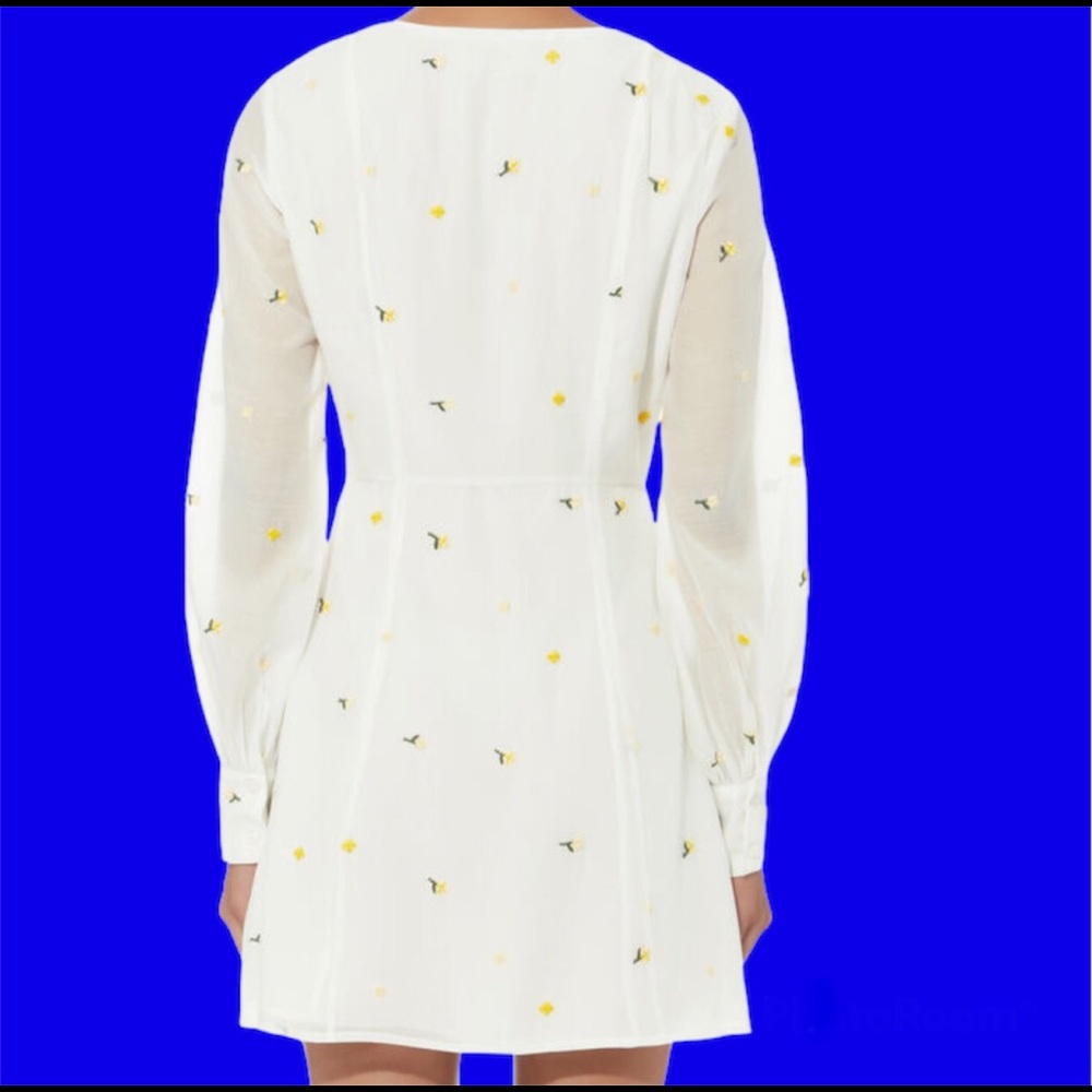 NWT Designer Dress Embroidered Mini Long Sleeves Party Cocktail Gift - Picture 4 of 7